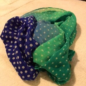 Polka Dot - Blue and Green scarf